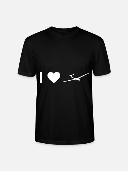 I heart and glider - - Stanley/Stella CRAFTER Unisex Organic T-Shirt - black