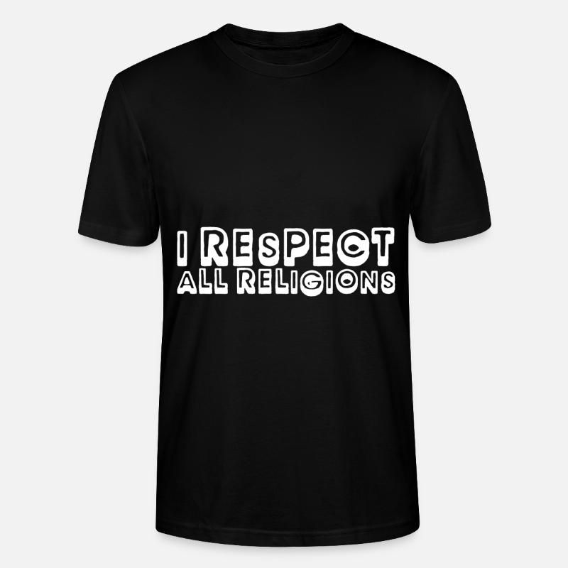 I Respect All Religions - Stanley/Stella Unisex Bio-T-Shirt CRAFTER - Schwarz