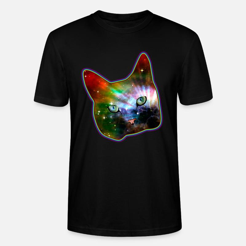 chat chemise, l'espace arc-en-chat - T-shirt bio CRAFTER Stanley Stella Unisexe - noir