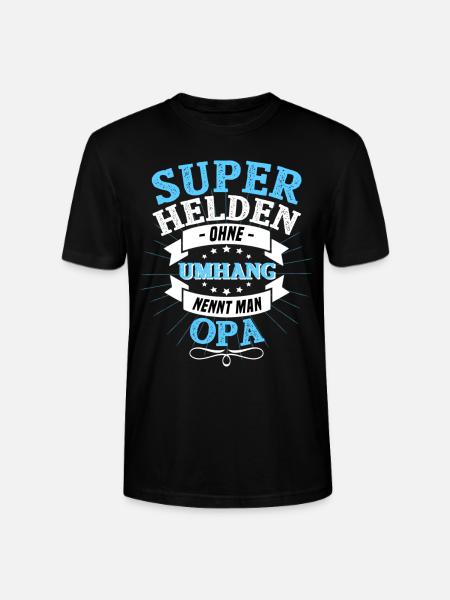 Superhelden ohne Umhang nennt man Opa - Stanley/Stella Unisex Bio-T-Shirt CRAFTER - Schwarz