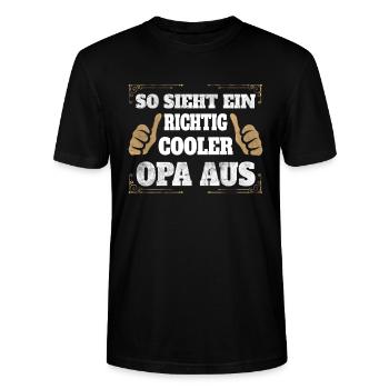 Geschenk für Opa Geburtstag Opa Geschenkidee - Stanley/Stella Unisex Bio-T-Shirt CRAFTER - Schwarz - Vorne - Alina (178cm) & Michal (187cm)