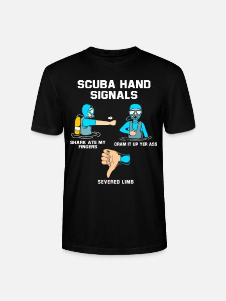 Diver Hand Sign Scuba Diving - Stanley/Stella CRAFTER Unisex Organic T-Shirt - black