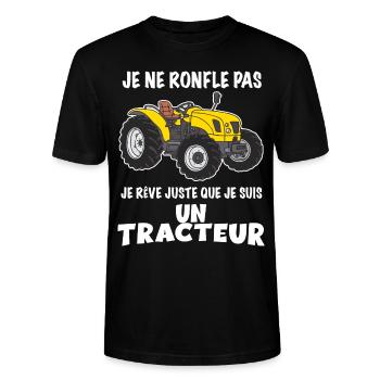 Le tracteur qui ronfle Humour pour papa - T-shirt bio CRAFTER Stanley Stella Unisexe - noir - Devant - Alina (178cm) & Michal (187cm)