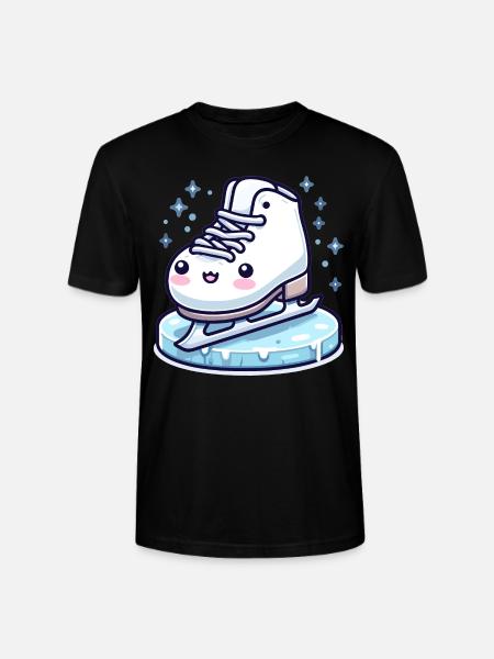 Ice Skating Kawaii - Stanley/Stella CRAFTER Unisex Organic T-Shirt - black