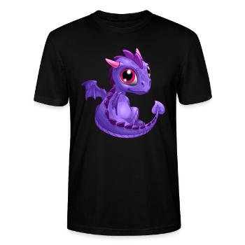Bébé dragon violet | Mignon bébé dragon violet - T-shirt bio CRAFTER Stanley Stella Unisexe - noir - Devant - Alina (178cm) & Michal (187cm)