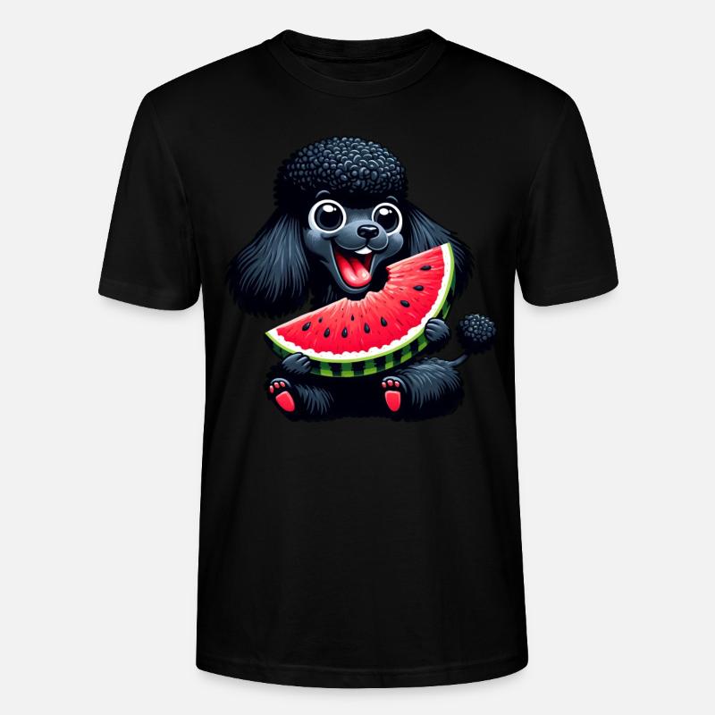 Pudel mit Wassermelone Sommerdesign - Stanley/Stella Unisex Bio-T-Shirt CRAFTER - Schwarz