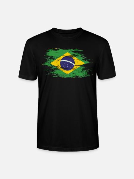 Drapeau du Brésil utilisé - T-shirt bio CRAFTER Stanley Stella Unisexe - noir