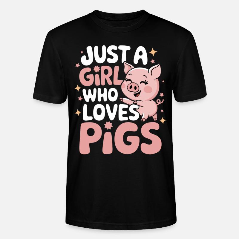 Schwein Tier - Stanley/Stella Unisex Bio-T-Shirt CRAFTER - Schwarz