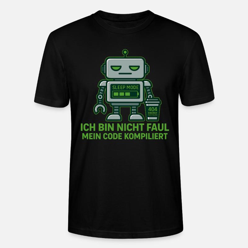 Programmierer T-Shirt – Bin nicht faul - Stanley/Stella Unisex Bio-T-Shirt CRAFTER - Schwarz