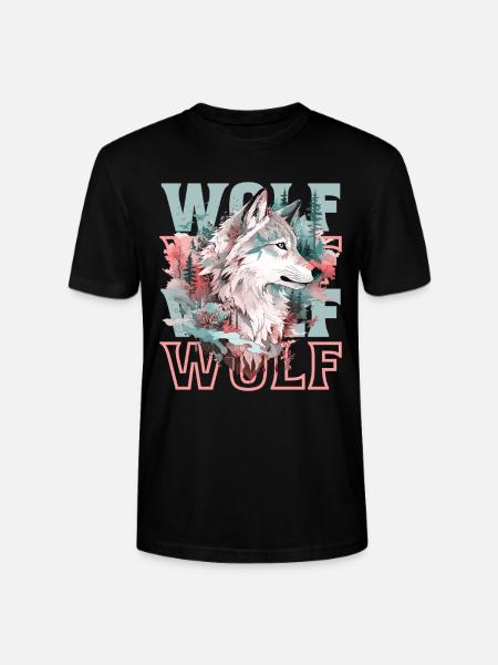 Ulv Ulvehoved Skov Natur Bjerge Vildmark Farverig - Stanley Stella CRAFTER unisex økologisk-T-shirt - sort