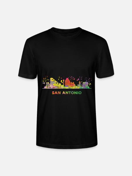 San Antonian Skyline San Antonio - Stanley/Stella CRAFTER Unisex Organic T-Shirt - black