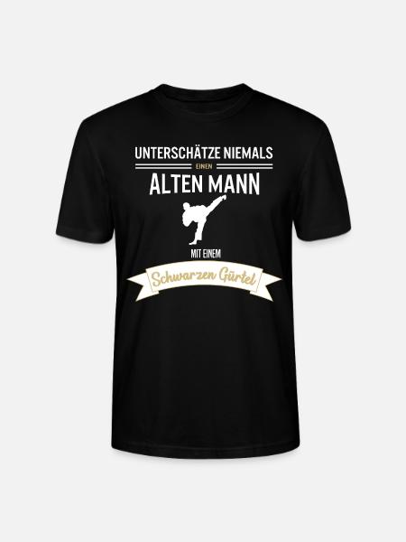 Alter Mann Karate Schwarzer Gürtel Kampfsport - Stanley/Stella Unisex Bio-T-Shirt CRAFTER - Schwarz