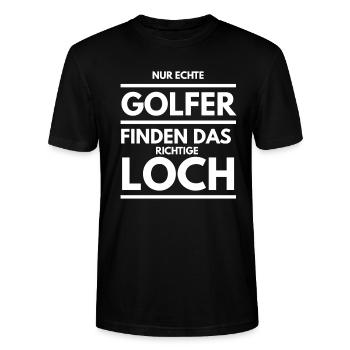 Golf Golfer Golfschläger Golfball Geschenk 12 - Stanley/Stella Unisex Bio-T-Shirt CRAFTER - Schwarz - Vorne - Alina (178cm) & Michal (187cm)