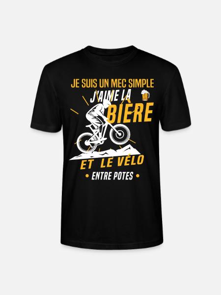 bière et vélo - T-shirt bio CRAFTER Stanley Stella Unisexe - noir