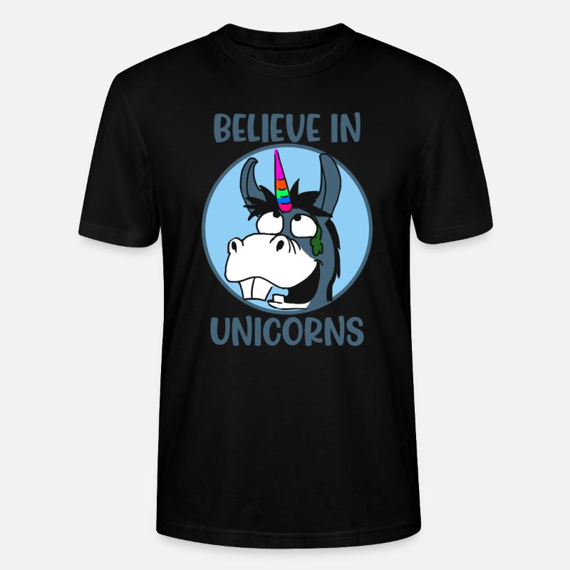 Glaube Einhorn Einhörner - Stanley/Stella Unisex Bio-T-Shirt CRAFTER - Schwarz