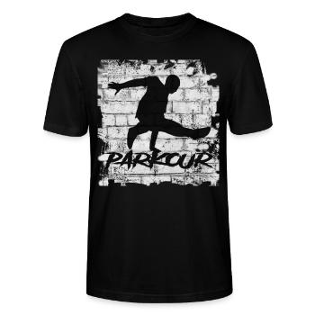 Parkour - Stanley/Stella Unisex Bio-T-Shirt CRAFTER - Schwarz - Vorne - Alina (178cm) & Michal (187cm)