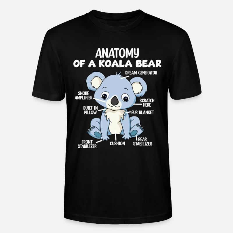 Anatomie eines Koala-Bären - Stanley/Stella Unisex Bio-T-Shirt CRAFTER - Schwarz