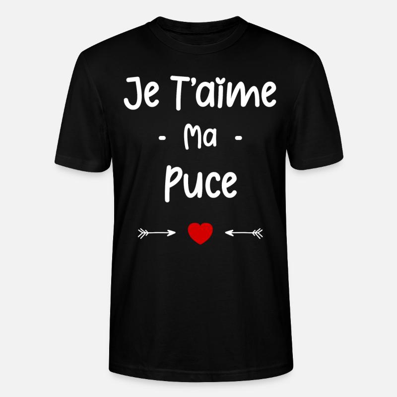 Je t'aime ma puce - T-shirt bio CRAFTER Stanley Stella Unisexe - noir