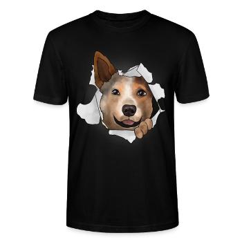 Australian Cattle Dog - Stanley/Stella Unisex Bio-T-Shirt CRAFTER - Schwarz - Vorne - Alina (178cm) & Michal (187cm)