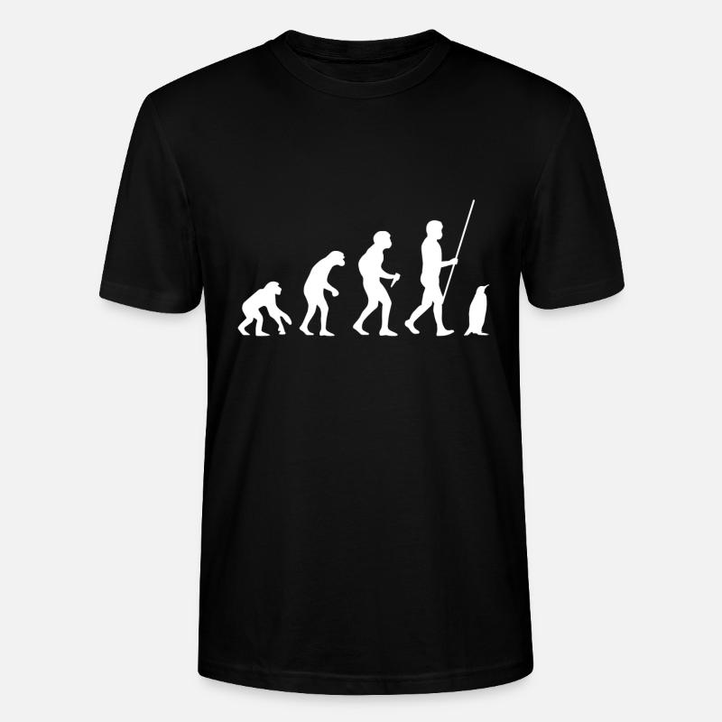 Penguin Evolution - Stanley/Stella CRAFTER Unisex Organic T-Shirt - black