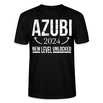 Azubi Geschenk Ausbildung 2024 Lehrling Spruch - Stanley/Stella Unisex Bio-T-Shirt CRAFTER - Schwarz - Vorne - Alina (178cm) & Michal (187cm)
