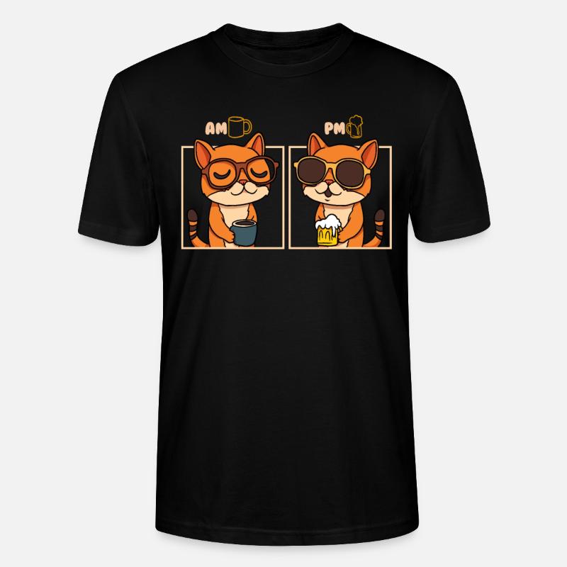 Café Bière Chat - T-shirt bio CRAFTER Stanley Stella Unisexe - noir