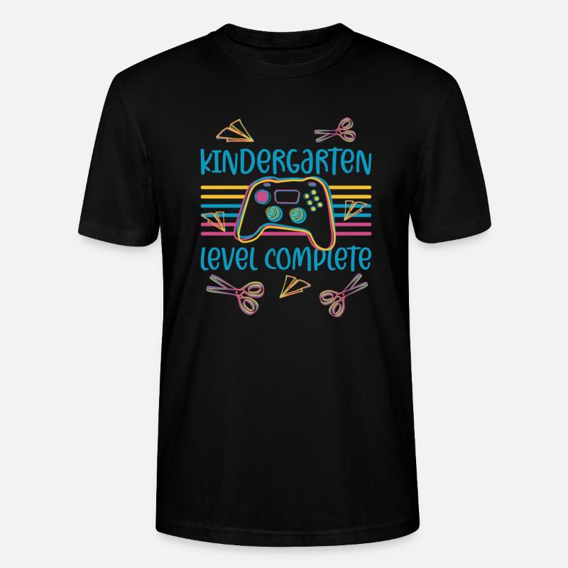 Einschulung Controller Gaming Level Kindergarten - Stanley/Stella Unisex Bio-T-Shirt CRAFTER - Schwarz