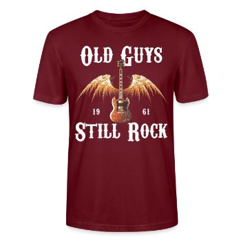 Alte Jungs rocken immer noch Grafik - Stanley/Stella Unisex Bio-T-Shirt CRAFTER - Burgunderrot - Vorne - Alina (178cm) & Michal (187cm)