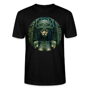 Dunkle Fee - Stanley/Stella Unisex Bio-T-Shirt CRAFTER - Schwarz - Vorne - Alina (178cm) & Michal (187cm)