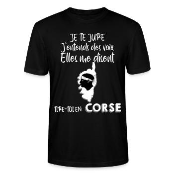 La Corse Est Dans Ma Tête Cadeau Ile De Beauté - T-shirt bio CRAFTER Stanley Stella Unisexe - noir - Devant - Alina (178cm) & Michal (187cm)
