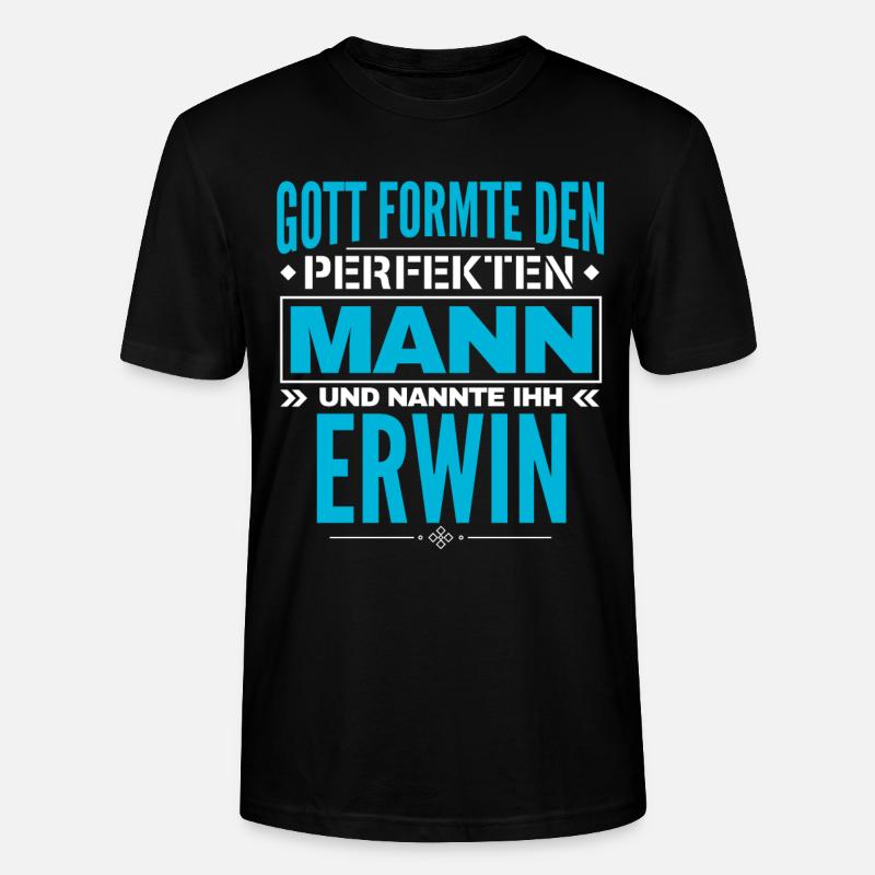 Erwin Name Design - Stanley/Stella Unisex Bio-T-Shirt CRAFTER - Schwarz