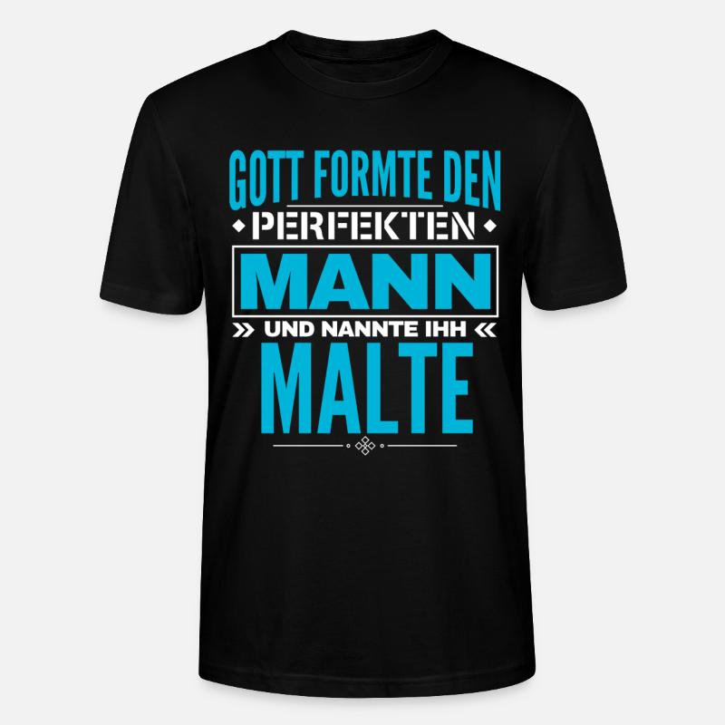 Malte Name Design - Stanley/Stella Unisex Bio-T-Shirt CRAFTER - Schwarz