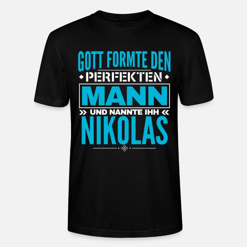 Nikolas Name Design - Stanley/Stella Unisex Bio-T-Shirt CRAFTER - Schwarz