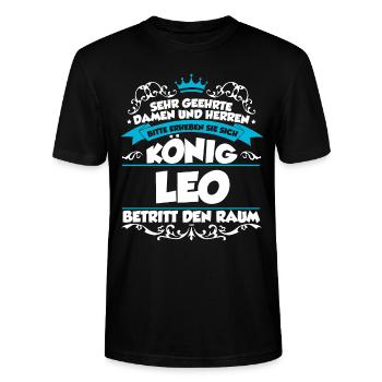 Leo Name Design - Stanley/Stella Unisex Bio-T-Shirt CRAFTER - Schwarz - Vorne - Alina (178cm) & Michal (187cm)