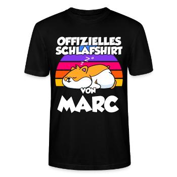 Offizielles Schlafshirt Von Marc - Stanley/Stella Unisex Bio-T-Shirt CRAFTER - Schwarz - Vorne - Alina (178cm) & Michal (187cm)