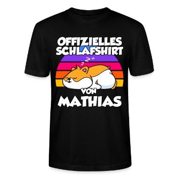 Offizielles Schlafshirt Von Mathias - Stanley/Stella Unisex Bio-T-Shirt CRAFTER - Schwarz - Vorne - Alina (178cm) & Michal (187cm)