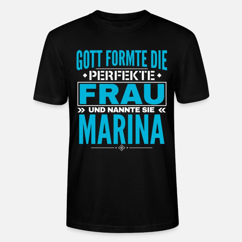 Marina Name Design - Stanley/Stella Unisex Bio-T-Shirt CRAFTER - Schwarz