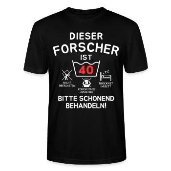 This researcher is 40. - Stanley/Stella CRAFTER Unisex Organic T-Shirt - black - Front - Alina (178cm) & Michal (187cm)