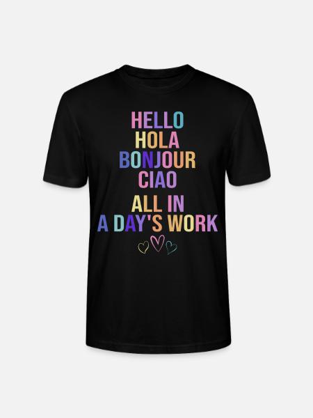 Education Bilingual Humor Teacher - Stanley/Stella CRAFTER Unisex Organic T-Shirt - black