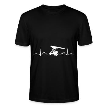 Paratrike Motor-hängegleiter Deltatrike - Stanley/Stella Unisex Bio-T-Shirt CRAFTER - Schwarz - Vorne - Alina (178cm) & Michal (187cm)