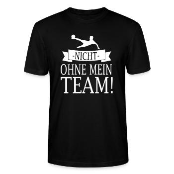 Fußball - Stanley/Stella Unisex Bio-T-Shirt CRAFTER - Schwarz - Vorne - Alina (178cm) & Michal (187cm)