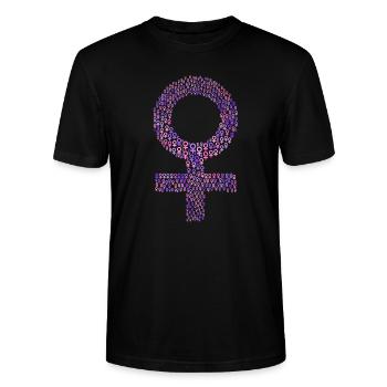 Kvindelige symbol gave tegn idé kvinde - Stanley Stella CRAFTER unisex økologisk-T-shirt - sort - Foran - Alina (178cm) & Michal (187cm)