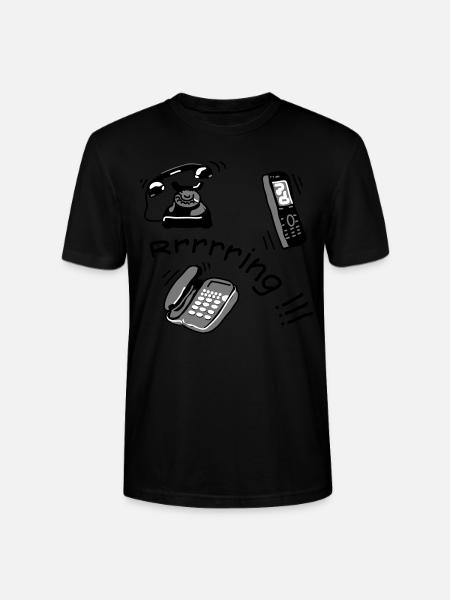 telephone - Stanley/Stella CRAFTER Unisex Organic T-Shirt - black