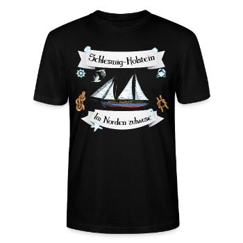 Schleswig Holstein Im Norden zuhause - Stanley/Stella Unisex Bio-T-Shirt CRAFTER - Schwarz - Vorne - Alina (178cm) & Michal (187cm)