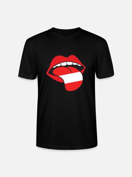Munn tunge flagg østerrike gave rock'n'roll - Stanley/Stella CRAFTER unisex økologisk T-skjorte - svart