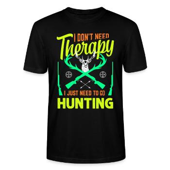 Chasse thérapie chasse chasseur chien de chasse permis de chasse - T-shirt bio CRAFTER Stanley Stella Unisexe - noir - Devant - Alina (178cm) & Michal (187cm)