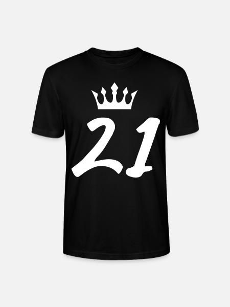 21 Number crown - Stanley/Stella CRAFTER Unisex Organic T-Shirt - black