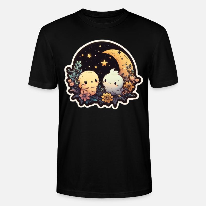 Verliebte Tierchen, Sternenhimmel - Stanley/Stella Unisex Bio-T-Shirt CRAFTER - Schwarz