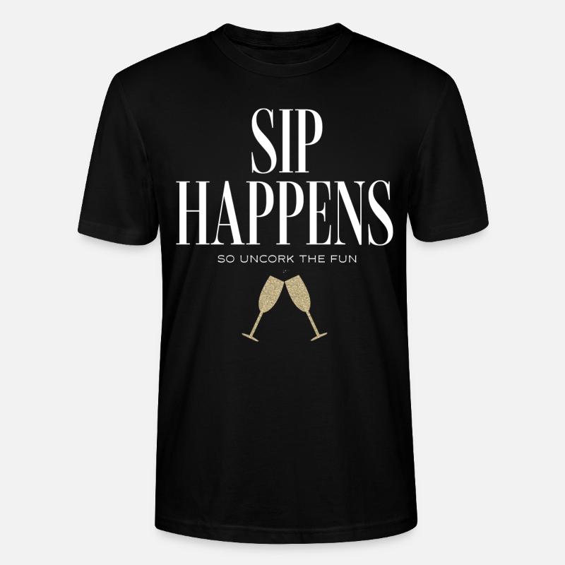 et Prosecco - Sip Happens - T-shirt bio CRAFTER Stanley Stella Unisexe - noir