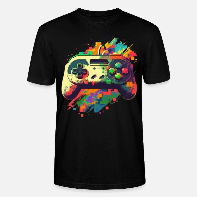 Console rétro - T-shirt bio CRAFTER Stanley Stella Unisexe - noir